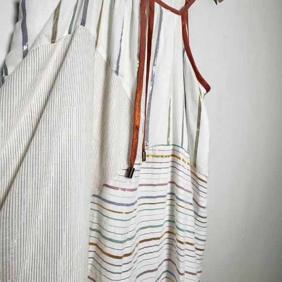 Anthropologie Akemi + Kin Sleeveless Asymmetrical Lined Cotton Maxi Dress Sz XS - Picture 10 of 12